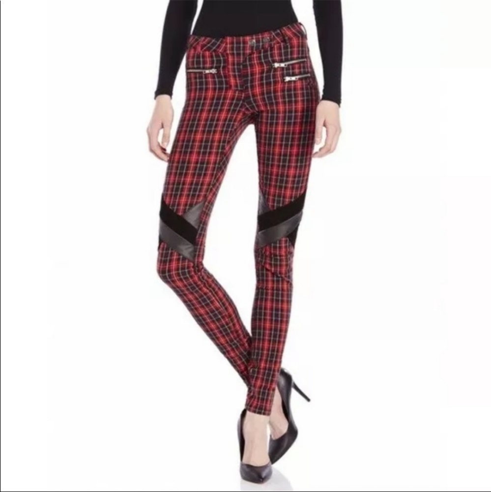 Maison Scotch Plaid Biker Pants